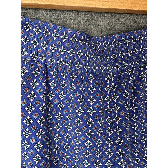 Talbots Womens Pull On Lightweight Pants Size 8 Ankle Blue Pattern Elastic Waist - Picture 7 of 7